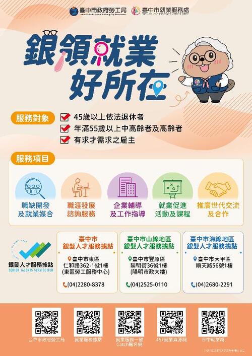 1150828中市勞工局整合銀髮就業資源 「銀領找頭路」一站式助攻再就業