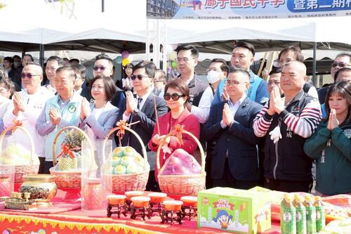 1150211七年全市新設10校！廍子國中一期落成、二期同步動土 盧市長：台中人口邁向287萬市府加速建校舍