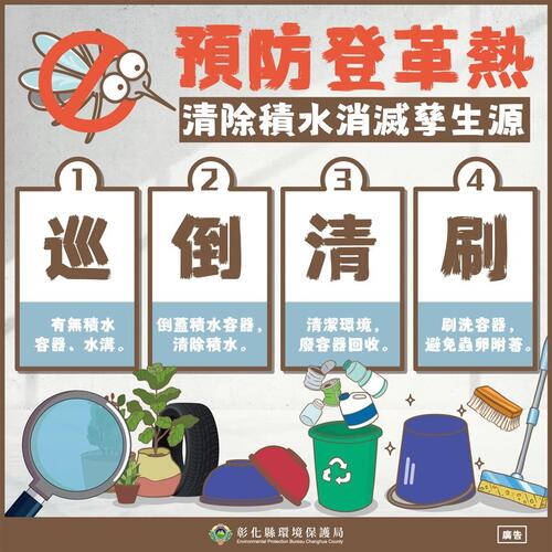 「巡、倒、清、刷」全民總動員 消滅登革熱孳生源產品圖